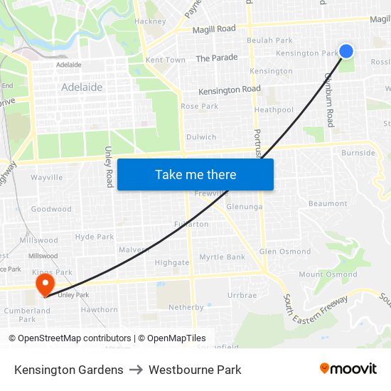 Kensington Gardens to Westbourne Park map