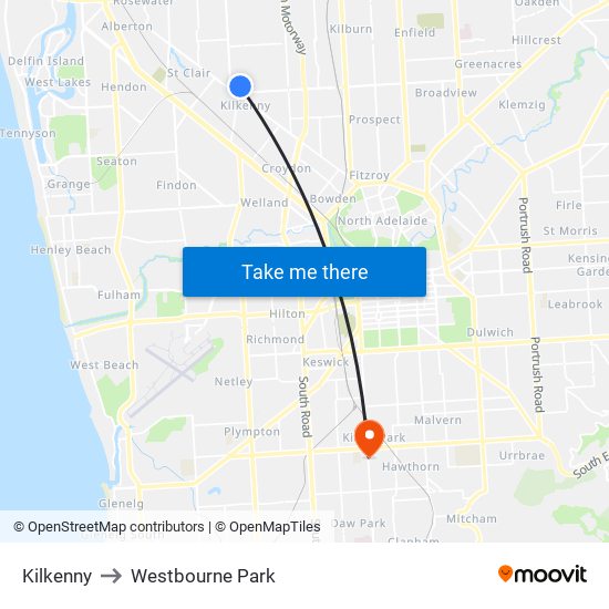 Kilkenny to Westbourne Park map