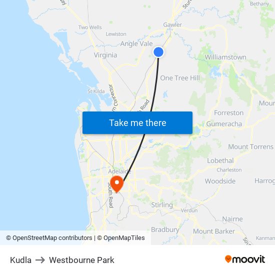 Kudla to Westbourne Park map