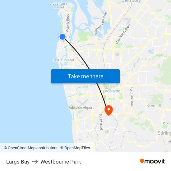 Largs Bay to Westbourne Park map