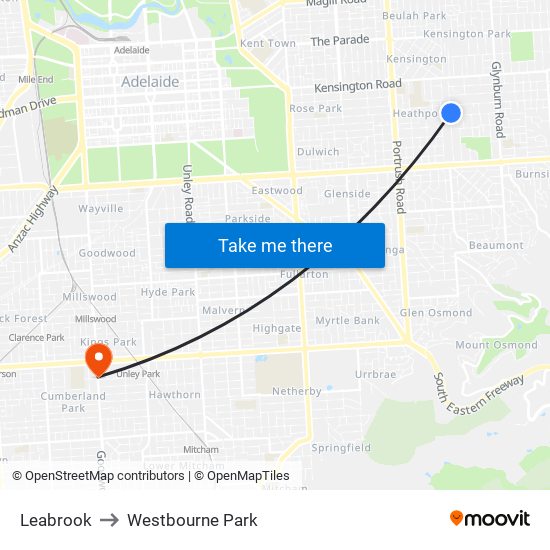 Leabrook to Westbourne Park map