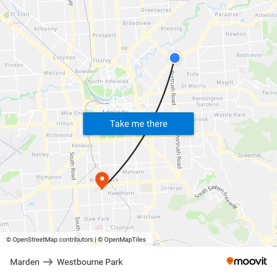 Marden to Westbourne Park map