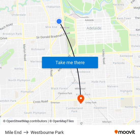 Mile End to Westbourne Park map