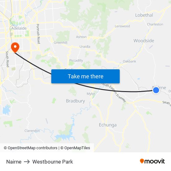 Nairne to Westbourne Park map