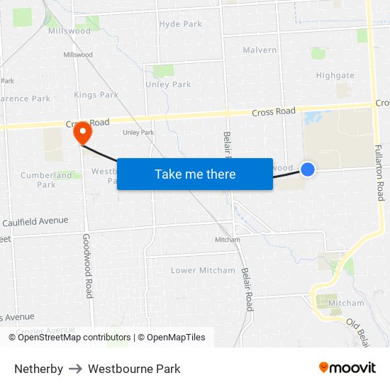 Netherby to Westbourne Park map