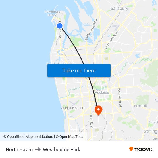 North Haven to Westbourne Park map