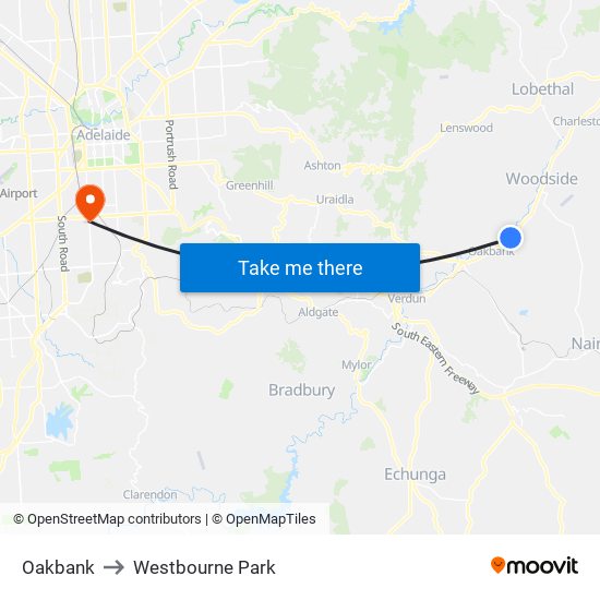 Oakbank to Westbourne Park map