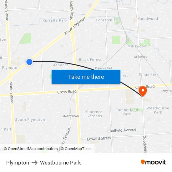 Plympton to Westbourne Park map