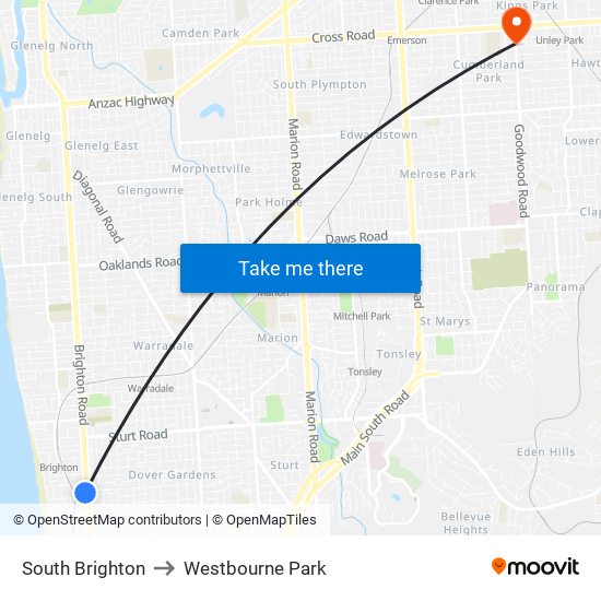 South Brighton to Westbourne Park map