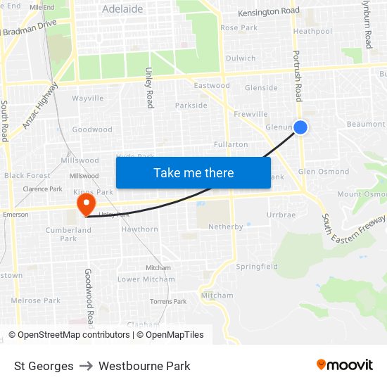 St Georges to Westbourne Park map