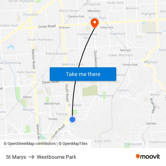 St Marys to Westbourne Park map