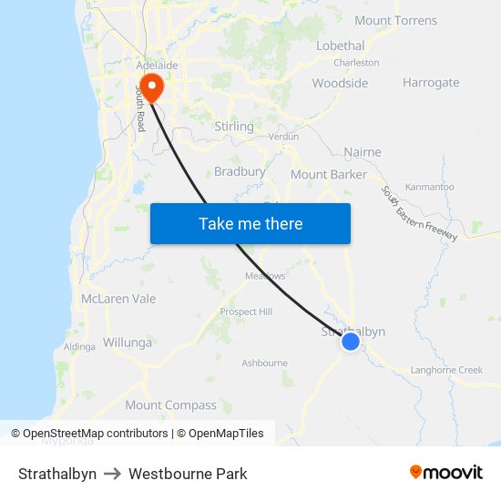 Strathalbyn to Westbourne Park map