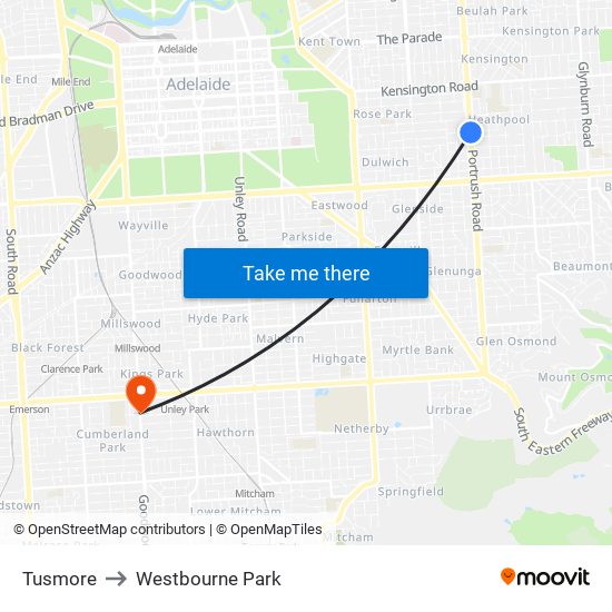 Tusmore to Westbourne Park map