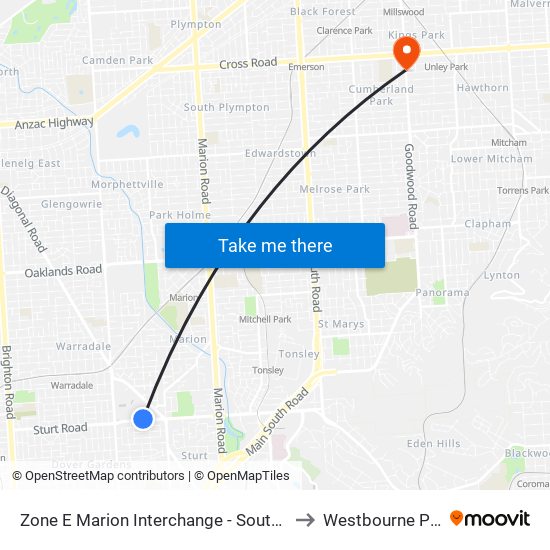 Zone E Marion Interchange - South side to Westbourne Park map