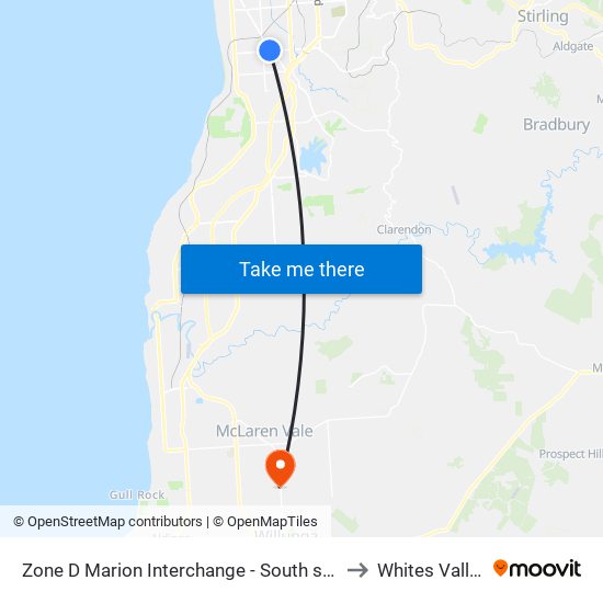 Zone D Marion Interchange - South side to Whites Valley map