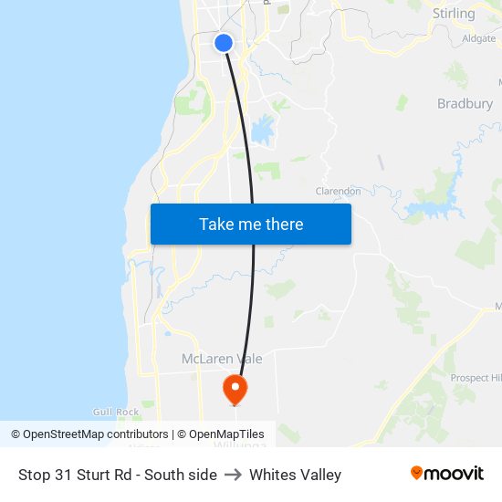 Stop 31 Sturt Rd - South side to Whites Valley map