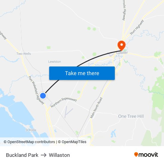 Buckland Park to Willaston map