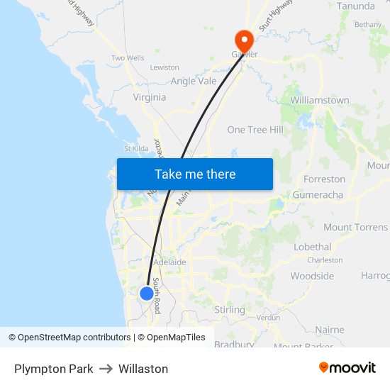 Plympton Park to Willaston map