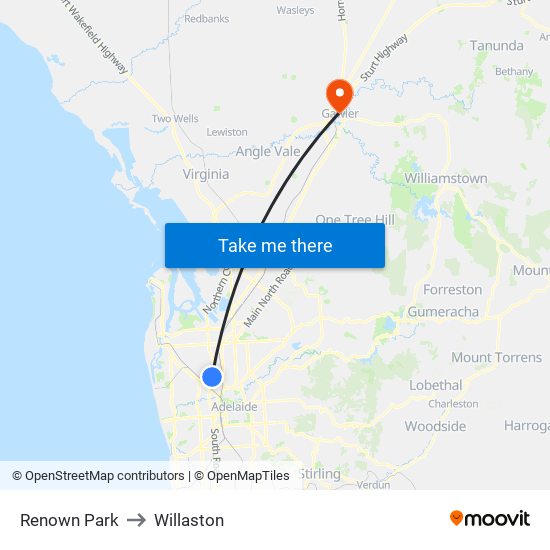 Renown Park to Willaston map