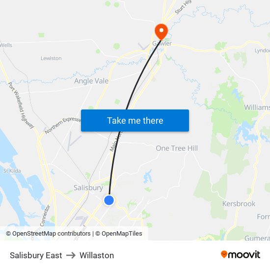 Salisbury East to Willaston map