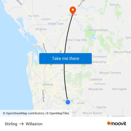 Stirling to Willaston map