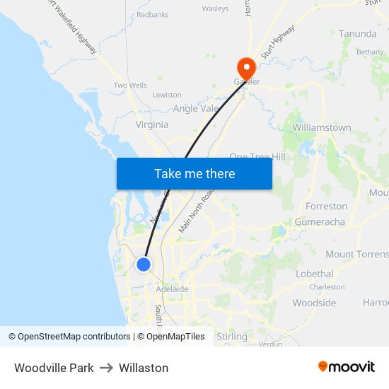 Woodville Park to Willaston map