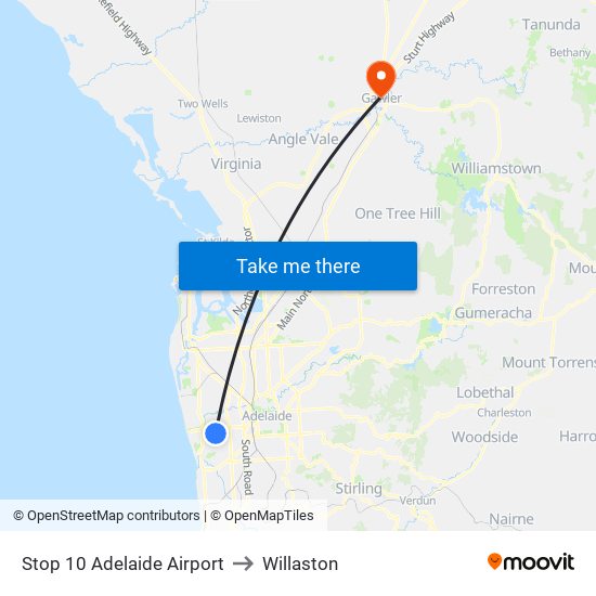 Stop 10 Adelaide Airport to Willaston map