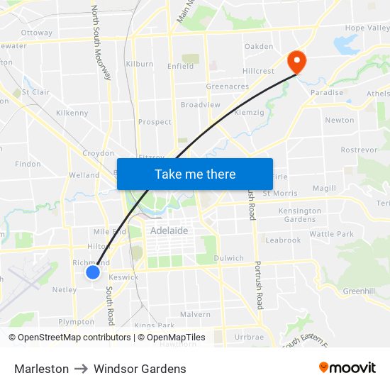 Marleston to Windsor Gardens map