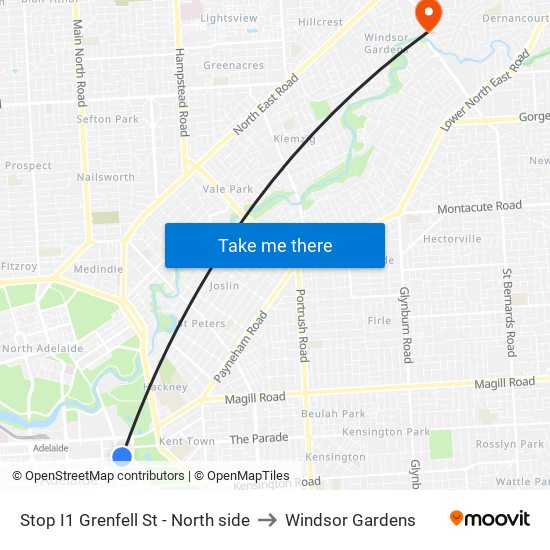 Stop I1 Grenfell St - North side to Windsor Gardens map