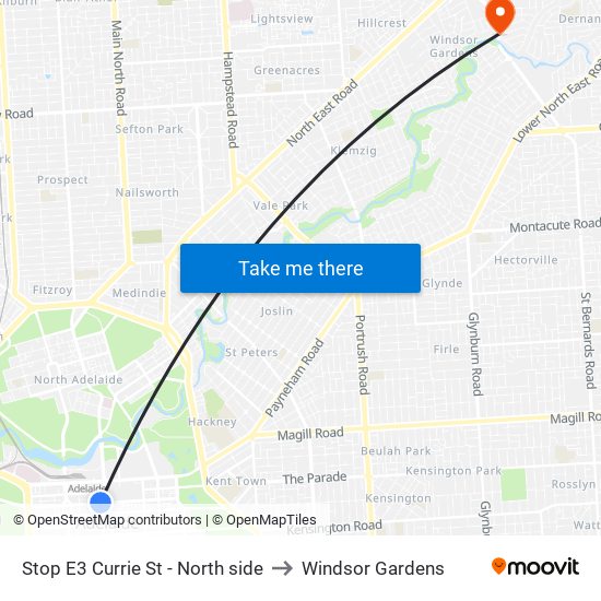 Stop E3 Currie St - North side to Windsor Gardens map