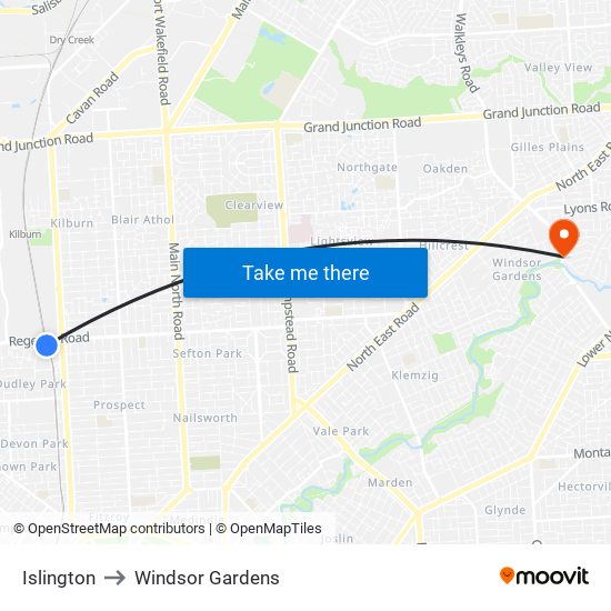 Islington to Windsor Gardens map