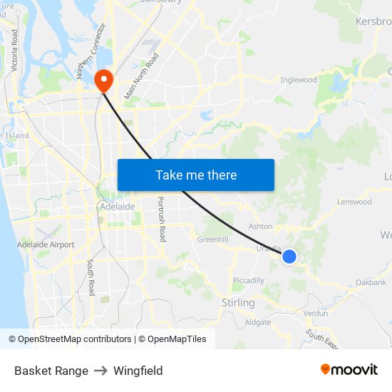 Basket Range to Wingfield map