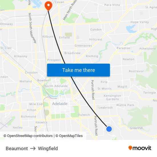 Beaumont to Wingfield map