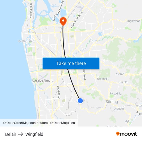 Belair to Wingfield map