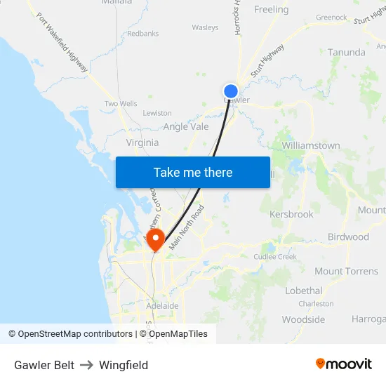 Gawler Belt to Wingfield map
