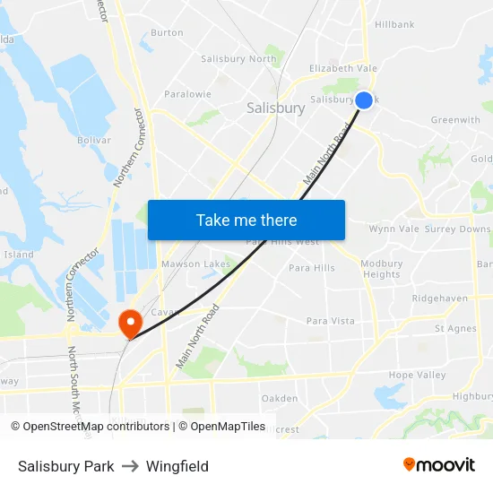 Salisbury Park to Wingfield map