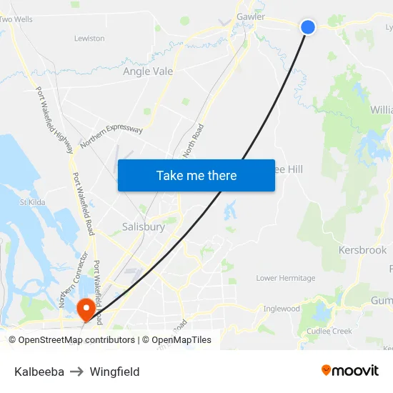 Kalbeeba to Wingfield map