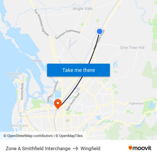 Zone A Smithfield Interchange to Wingfield map