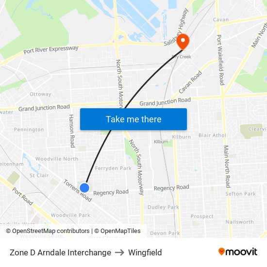 Zone D Arndale Interchange to Wingfield map