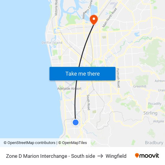 Zone D Marion Interchange - South side to Wingfield map