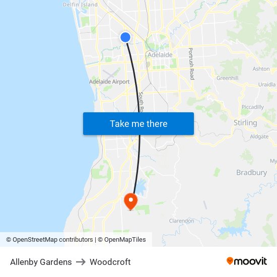 Allenby Gardens to Woodcroft map