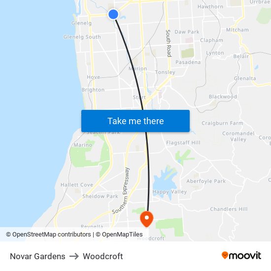 Novar Gardens to Woodcroft map