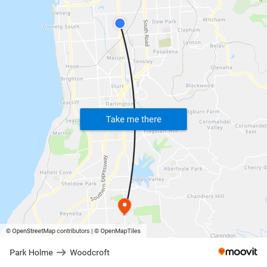 Park Holme to Woodcroft map