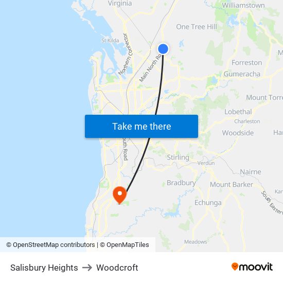 Salisbury Heights to Woodcroft map