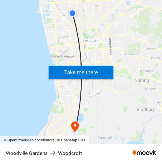 Woodville Gardens to Woodcroft map