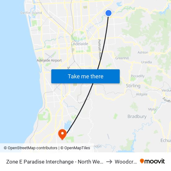 Zone E Paradise Interchange - North West side to Woodcroft map