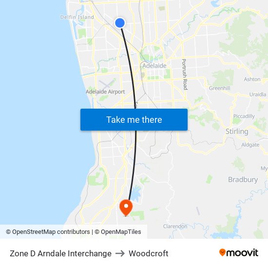 Zone D Arndale Interchange to Woodcroft map