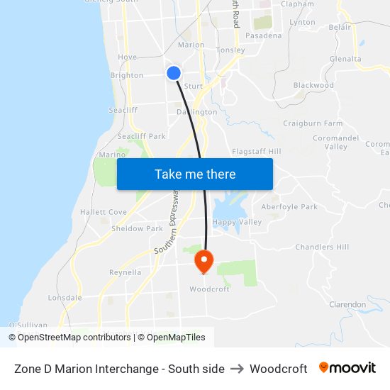 Zone D Marion Interchange - South side to Woodcroft map