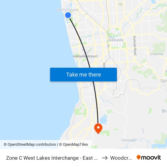 Zone C West Lakes Interchange - East side to Woodcroft map