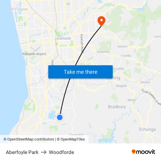 Aberfoyle Park to Woodforde map